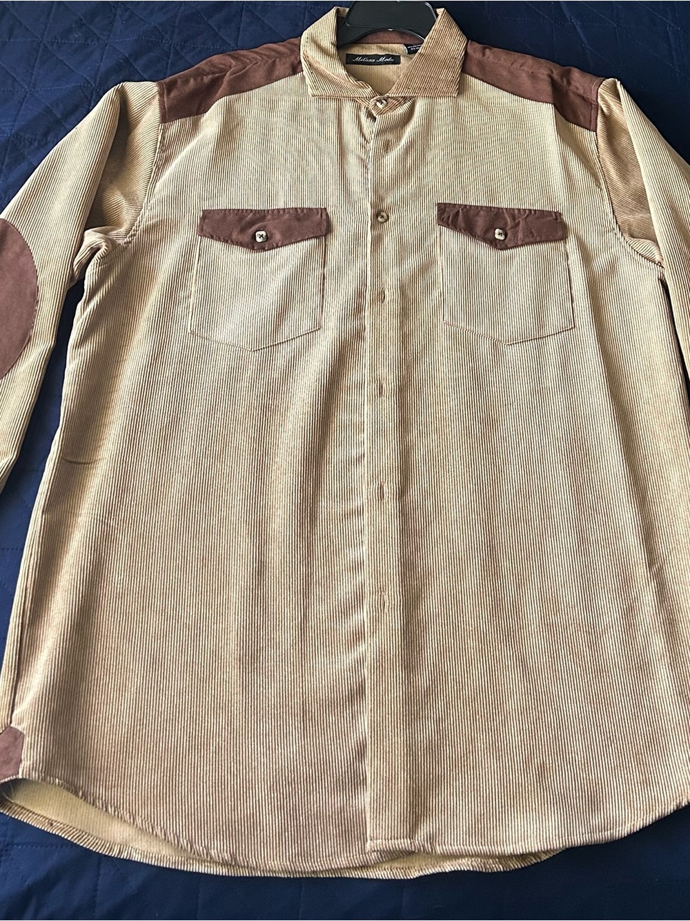 Milano Two-Tone Tan Shirt Jacket with Brown Accents